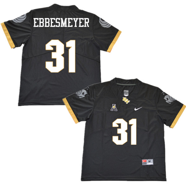 Men #31 Luke Ebbesmeyer UCF Knights College Football Jerseys Sale-Black